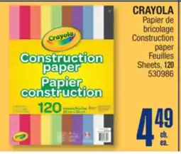 Jean Coutu CRAYOLA Construction paper offer