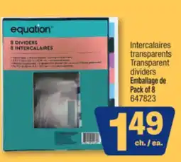 Jean Coutu EQUATION Transparent dividers offer