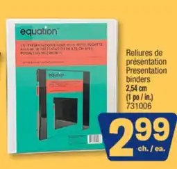 Jean Coutu EQUATION Presentation binders offer
