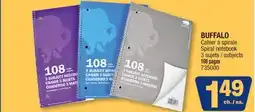 Jean Coutu BUFFALO Spiral notebook 3 subjects offer