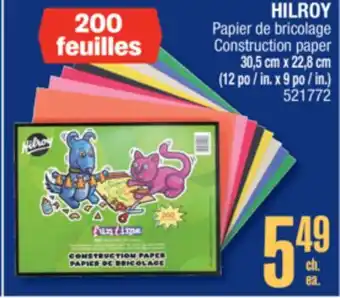 Jean Coutu HILROY Construction paper offer