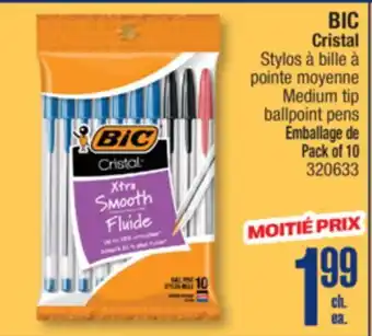 Jean Coutu BIC Cristal Medium tip ballpoint pens offer