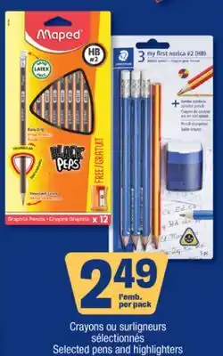 Jean Coutu MAPED Selected pens and highlighters offer