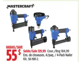 Canadian Tire mastercraft n4-Pack Nailer Kit offer