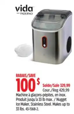 Canadian Tire Vida Nugget Ice Maker, Stainless Steel offer