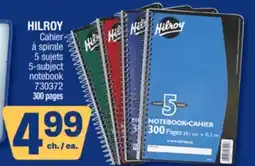 Jean Coutu HILROY 5-subject notebook offer