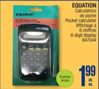 Jean Coutu EQUATION Pocket calculator offer