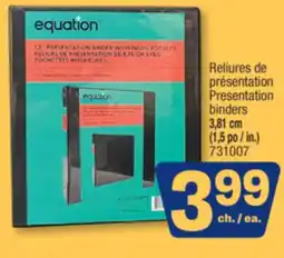 Jean Coutu EQUATION Presentation binders offer