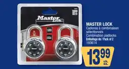 Jean Coutu MASTER LOCK Combination padlocks offer