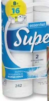 Familiprix ESSENTIEL Bathroom tissue, 8double rolls or Tissues, 6packs offer