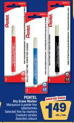 Jean Coutu PENTEL Dry Erase Marker Selected fine tip markers offer