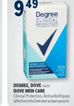 Familiprix DEGREE Clinical Protection Selected antiperspirants offer