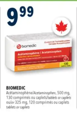 Familiprix BIOMEDIC Acetaminophen, 500mg, 130tablets or 325mg, 120 tablets or caplets offer