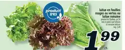 Marché Richelieu LAITUE EN FEUILLES ROUGES OU VERTES OU LAITUE ROMAINE | RED OR GREEN LEAF LETTUCE OR ROMAINE LETTUCE offer