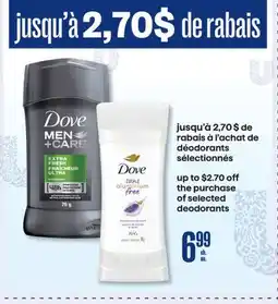 Jean Coutu DOVE selected deodorants offer