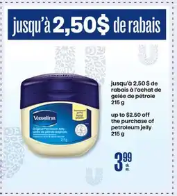 Jean Coutu VASELINE petroleum jelly offer