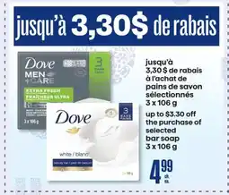 Jean Coutu DOVE selected bar soap offer