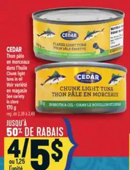 Marché Adonis CEDAR Thon pâle en morceaux dans l'huile | Chunk light tuna in oil offer