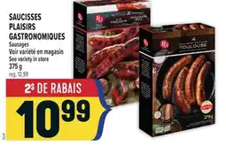 Marché Adonis SAUCISSES PLAISIRS GASTRONOMIQUES | PLAISIRS GASTRONOMIQUES SAUSAGES offer
