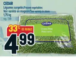 Marché Adonis CEDAR LÉGUMES SURGELÉS | CEDAR FROZEN VEGETABLES offer