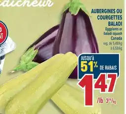 Marché Adonis AUBERGINES OU COURGETTES BALADI | EGGPLANTS OR BALADI SQUASH offer