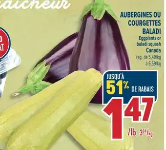 Marché Adonis AUBERGINES OU COURGETTES BALADI | EGGPLANTS OR BALADI SQUASH offer