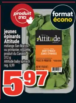 Super C JEUNES ÉPINARDS ATTITUDE | ATTITUDE BABY SPINACH offer