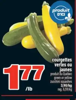 Super C COURGETTES VERTES OU JAUNES | GREEN OR YELLOW ZUCCHINI SQUASHES offer