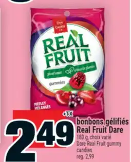Super C BONBONS GÉLIFIÉS REAL FRUIT DARE |DARE REAL FRUIT GUMMY CANDIES offer