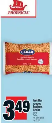 Super C LENTILLES ROUGES FENDUES CEDAR | CEDAR RED SPLIT LENTILS offer