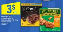 Maxi BARRES FIBRE, 1 125 G, GRANOLA, PROTÉINE OU BISCUITS VAL NATURE, 148-210 G offer