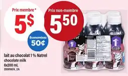 Maxi LAIT AU CHOCOLAT 1 % NATREL | CHOCOLATE MILK, 6X200 ML offer