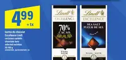 Maxi BARRES DE CHOCOLAT EXCELLENCE LINDT / CHOCOLATE BARS, 50-100 G offer