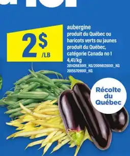 Maxi AUBERGINE OU HARICOTS VERTS OU JAUNES offer