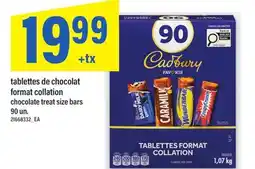 Maxi TABLETTES DE CHOCOLAT FORMAT COLLATION / CHOCOLATE TREAT SIZE BARS, 90 UN offer