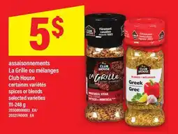 Maxi ASSAISONNEMENTS LA GRILLE OU MÉLANGES | SPICES OR BLENDS CLUB HOUSE, 111-248G offer