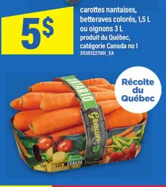 Maxi CAROTTES NANTAISES, BETTERAVES COLORÉS, 1,5 L OU OIGNONS 3 L offer