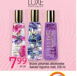 Uniprix LUXE Bruines parfumées sélectionnées/Selected fragrance mists offer