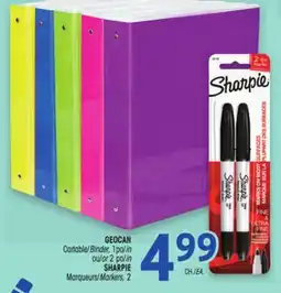 Uniprix GEOCAN Cartable / Binder, SHARPIE Marqueurs / Markers offer