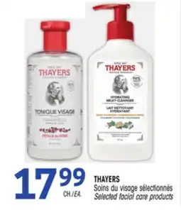 Uniprix THAYERS Soins du visage sélectionnés/Selected facial care products offer