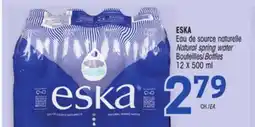 Uniprix ESKA Eau de source naturelle/Natural spring water offer