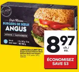 Giant Tiger Belmont Meats beef burgers offer