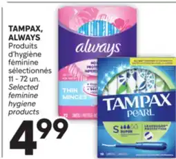 Brunet TAMPAX, ALWAYS Produits d' hygiène féminine sélectionnés offer