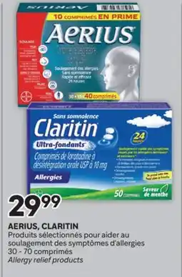 Brunet AERIUS, CLARITIN Produits sélectionnés pour aider au soulagement des symptômes d'allergies offer