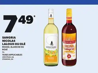 Provigo SANGRIA NICOLAS LALOUX OU OLÉ ROUGE, 1 L offer