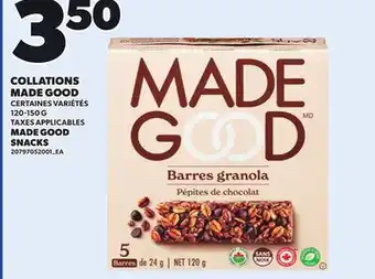 Provigo MADE GOOD SNACKS, 120-150 G offer