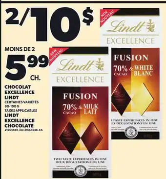 Provigo LINDT EXCELLENCE CHOCOLATE, 80-100 G offer