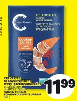 Marché Bonichoix COMPLIMENTS Grosseur 31-40 FROZEN COOKED ECUADORIAN WHITE SHRIMP offer