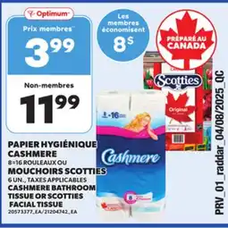Provigo CASHMERE BATHROOM TISSUE OR SCOTTIES FACIAL TISSUE, 6 UN offer