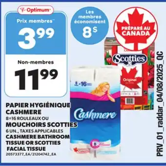 Provigo CASHMERE BATHROOM TISSUE OR SCOTTIES FACIAL TISSUE, 6 UN offer